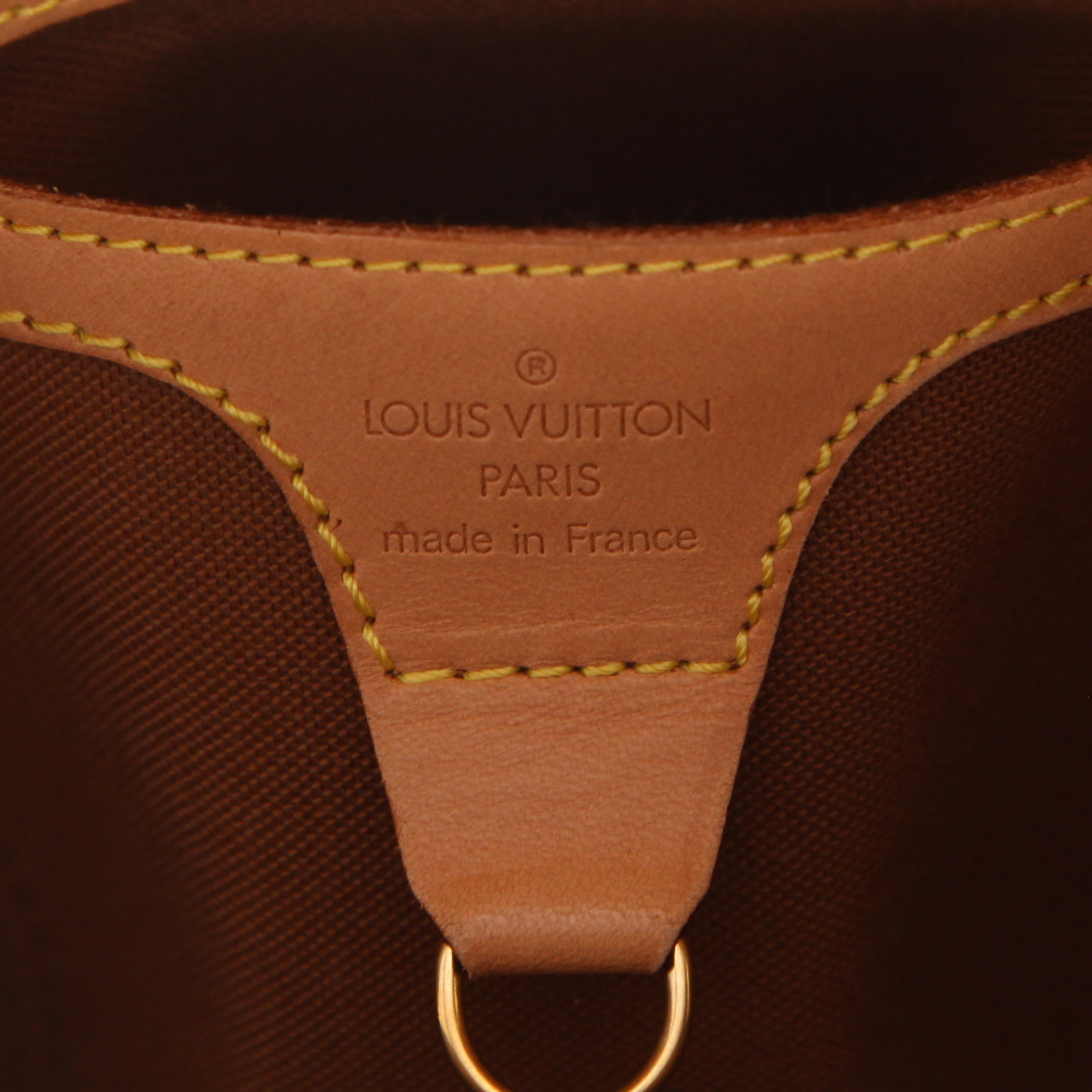 Sac à main Louis Vuitton  Ellipse en toile monogram marron et cuir naturel - Detail D2