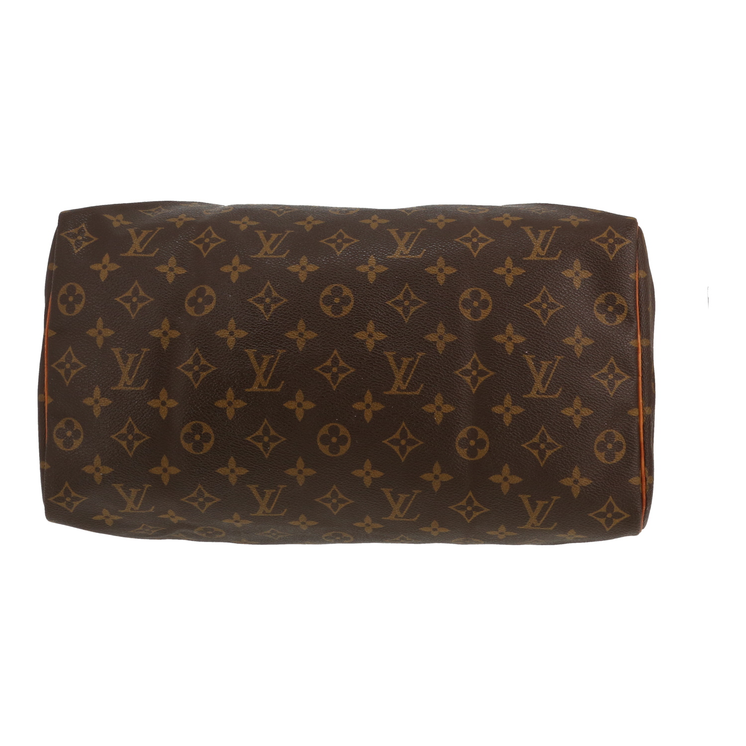 Bolso de mano Louis Vuitton  Speedy 35 en lona Monogram marrón y cuero natural - Detail D1