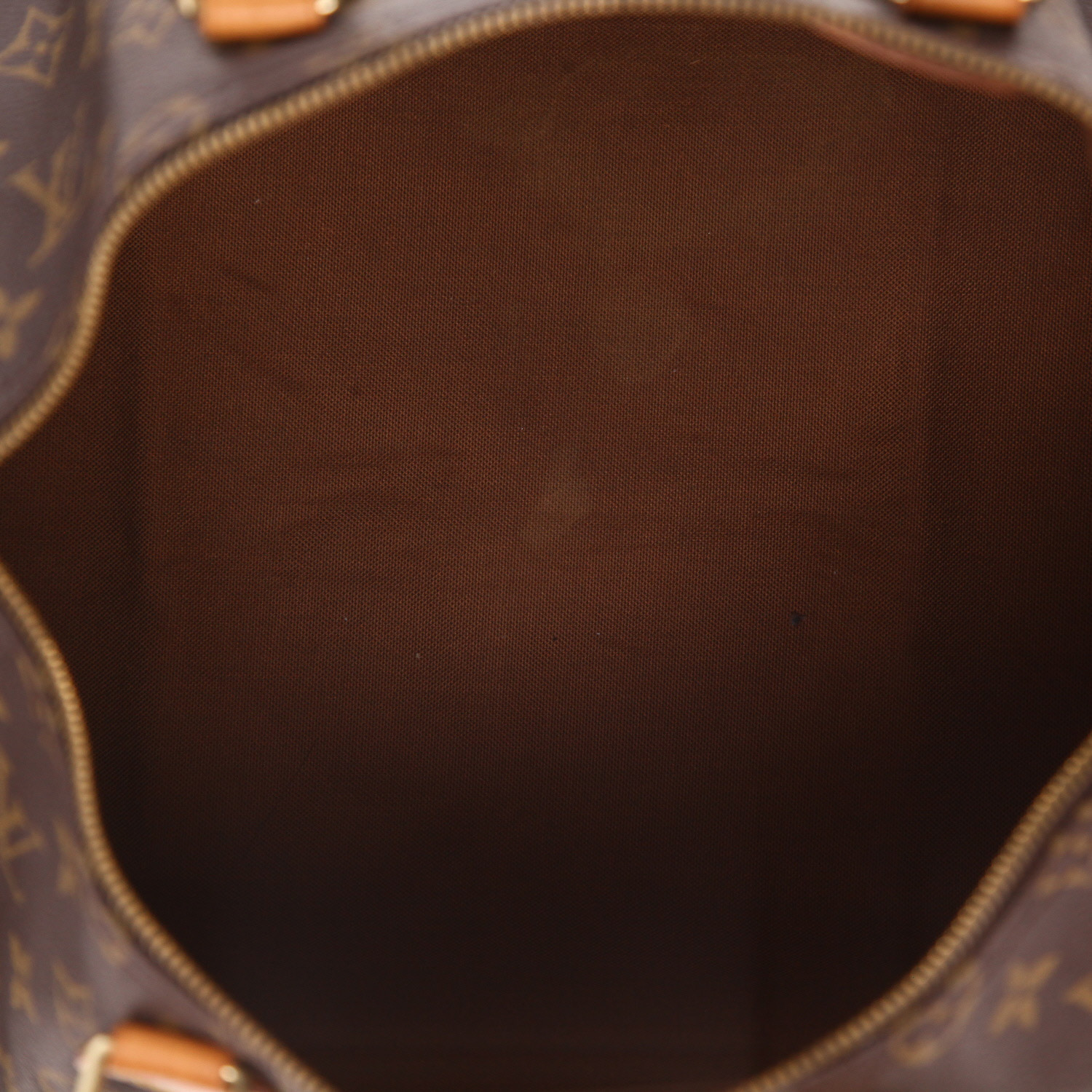 Bolso de mano Louis Vuitton  Speedy 35 en lona Monogram marrón y cuero natural - Detail D3