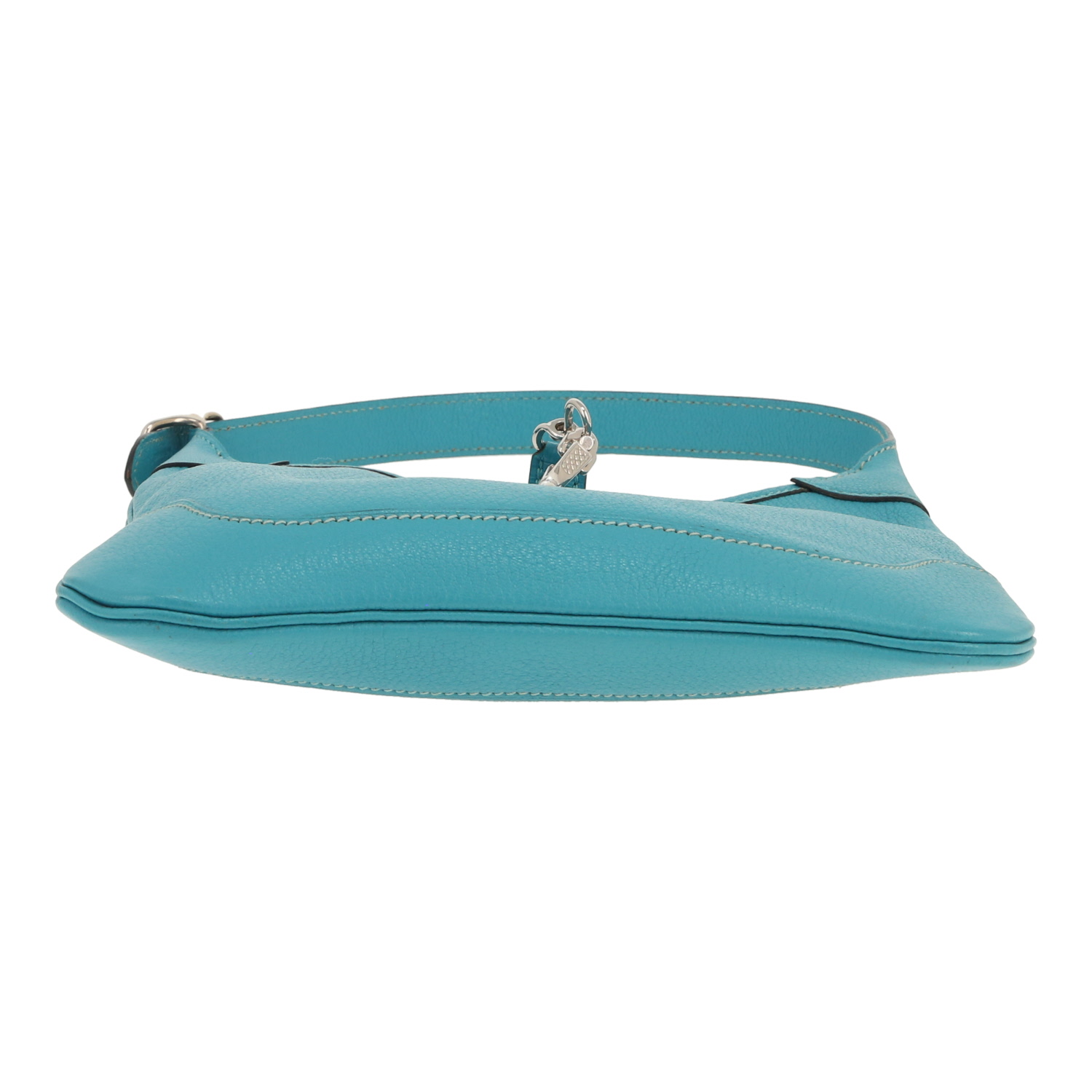 Sac à main Hermès  Trim mini  en cuir Mysore Bleu Paon - Detail D1