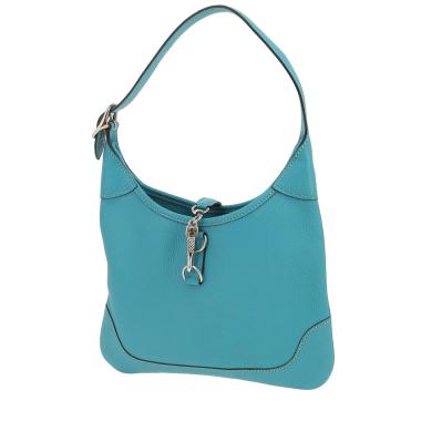 Bolso de mano Hermès  Trim mini  en cuero Mysore Bleu Paon