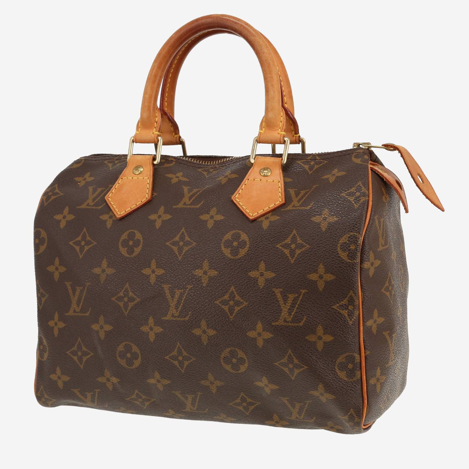 Sac à main Louis Vuitton  Speedy 25 en toile monogram marron et cuir naturel