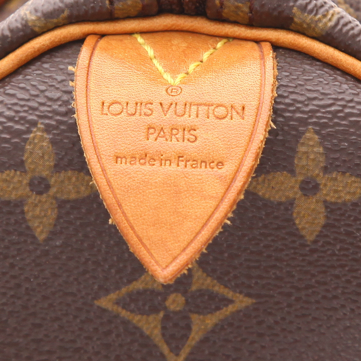 Bolso de mano Louis Vuitton  Speedy 25 en lona Monogram marrón y cuero natural - Detail D2