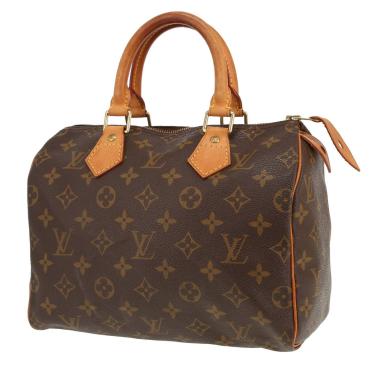 Bolso de mano Louis Vuitton  Speedy 25 en lona Monogram marrón y cuero natural