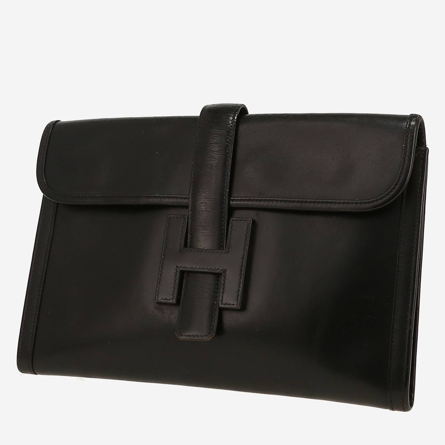 Pochette Hermès  Jige en cuir box noir