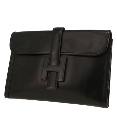 Bolsito de mano Hermès  Jige en cuero box negro