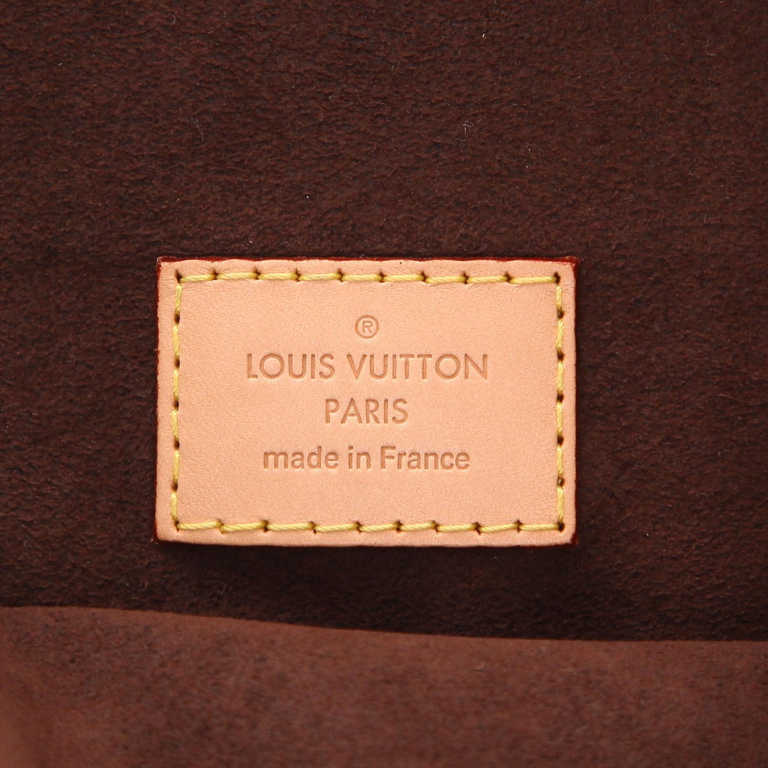 Borsa a tracolla Louis Vuitton   in tela monogram marrone e pelle naturale - Detail D2
