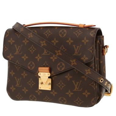 Sac bandoulière Louis Vuitton   en toile monogram marron et cuir naturel