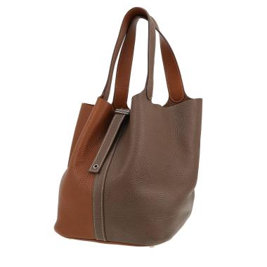 Sac à main Hermès  Picotin 26 cm Casaque en cuir togo gold et étoupe