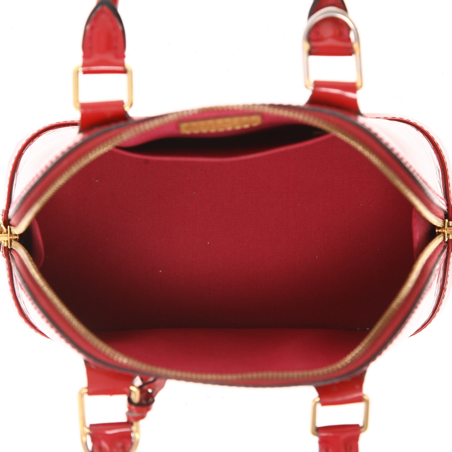 Bolso bandolera Louis Vuitton  Alma BB en charol Monogram rojo - Detail D3