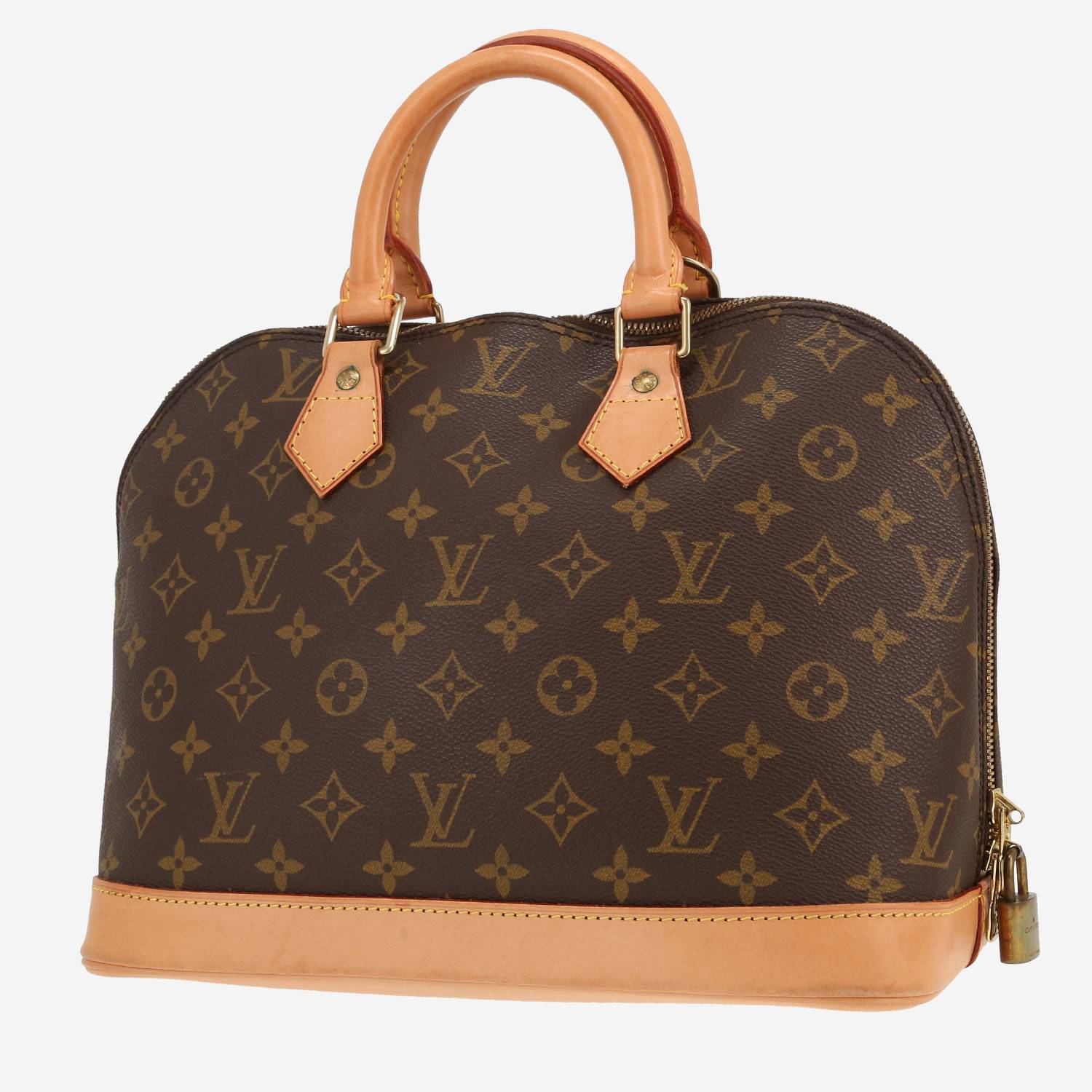 Bolso de mano Louis Vuitton  Alma en lona Monogram marrón y cuero natural