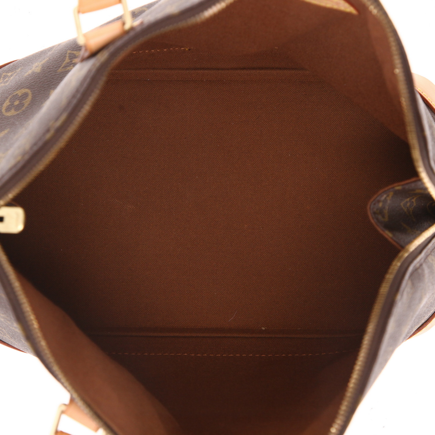 Borsa Louis Vuitton  Alma modello piccolo  in tela monogram marrone e pelle naturale - Detail D3