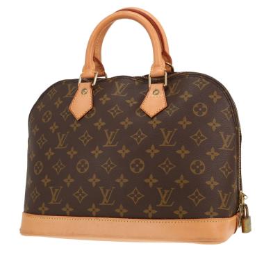 Louis Vuitton  Alma handbag  in brown monogram canvas  and natural leather
