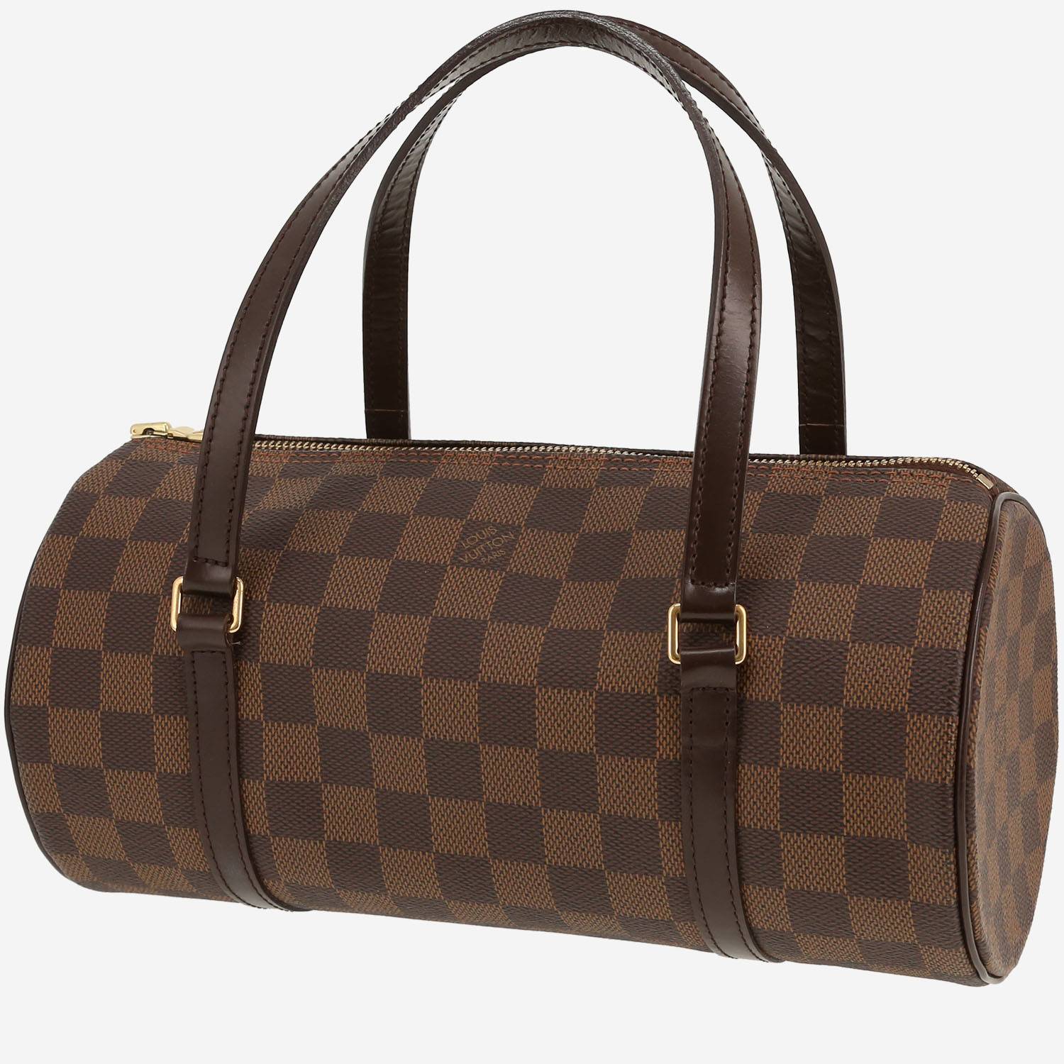 Louis Vuitton  Papillon handbag  in ebene damier canvas  and brown leather