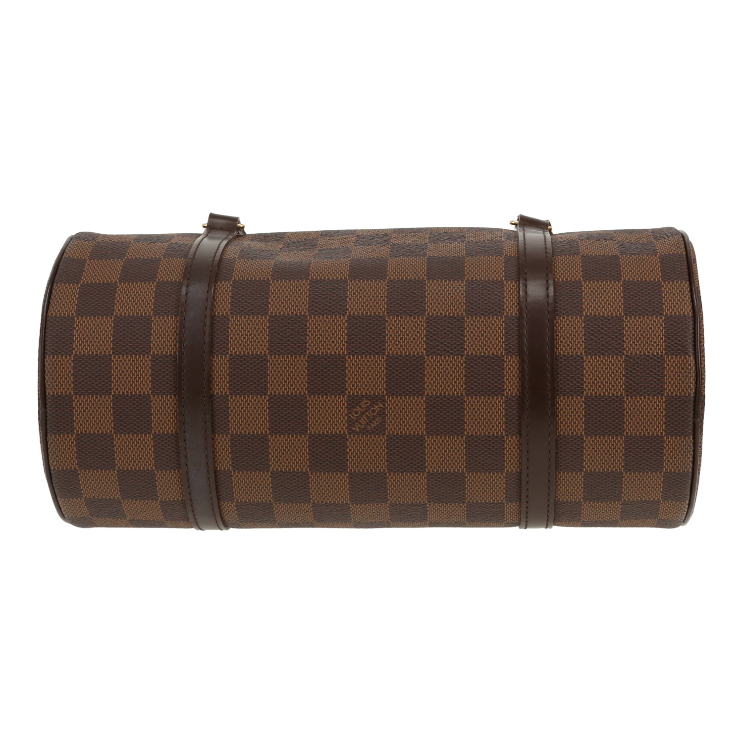 Louis Vuitton  Papillon handbag  in ebene damier canvas  and brown leather - Detail D1
