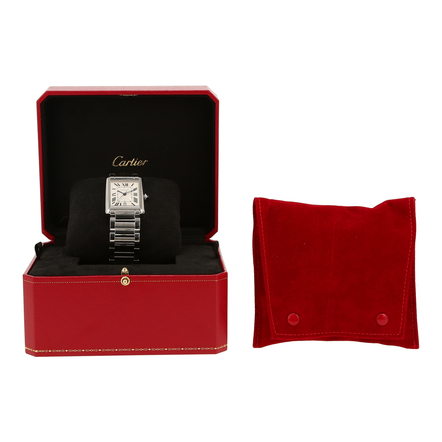 Montre Cartier Tank Solo en acier Ref: Cartier - 4324  Vers 2023