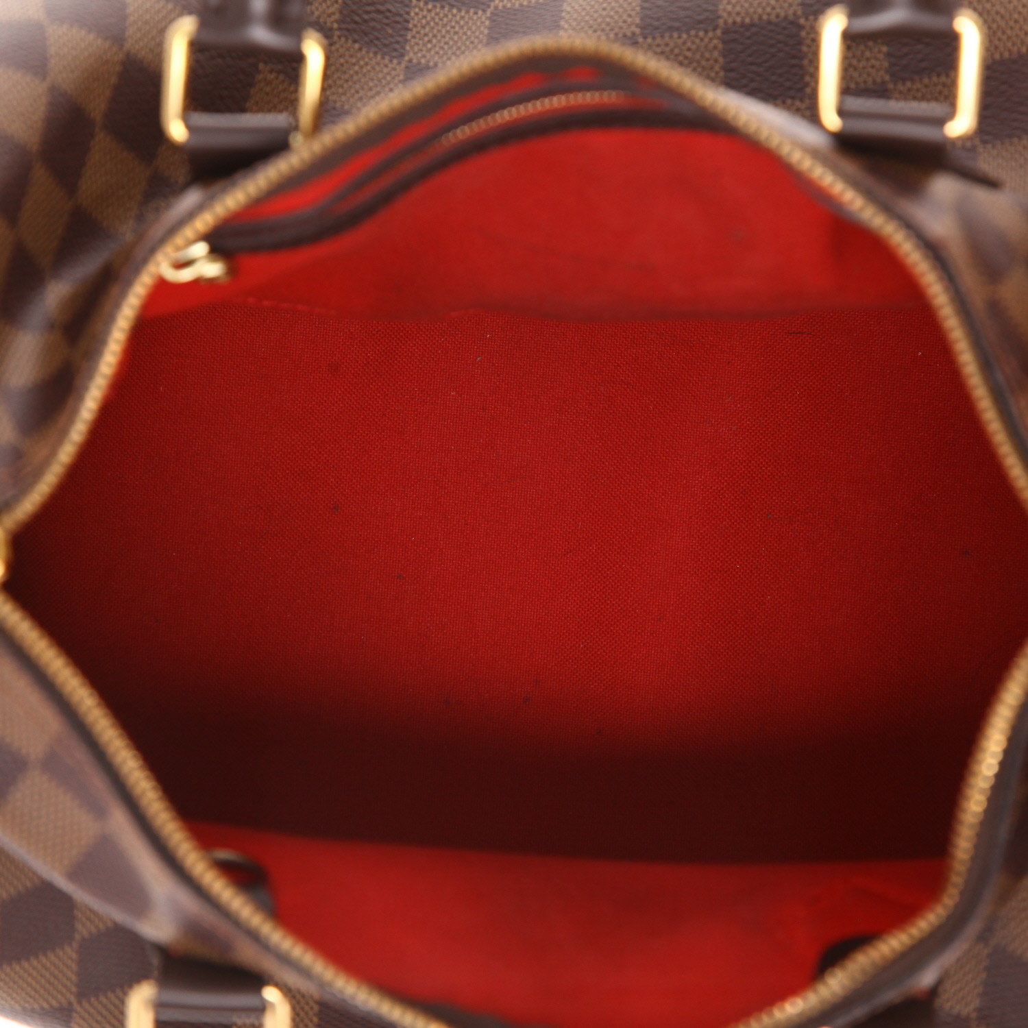 Borsa a tracolla Louis Vuitton  Speedy 30 in tela a scacchi ebana e pelle marrone - Detail D3