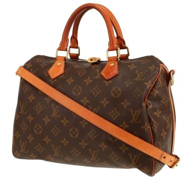 Louis Vuitton  Speedy 30 shoulder bag  in brown monogram canvas  and natural leather
