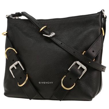 Givenchy  Voyou shoulder bag  in black burnished leather