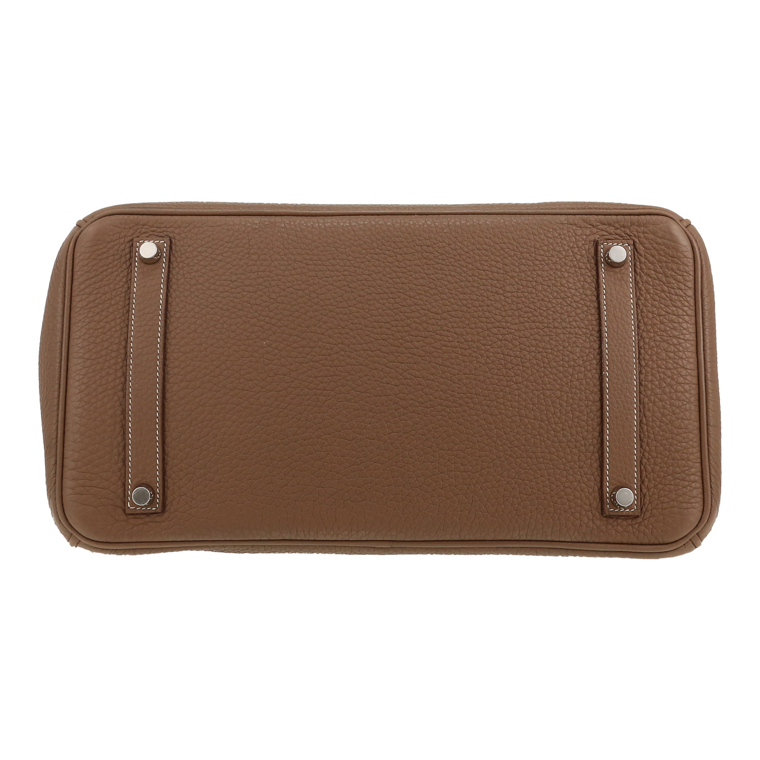 Bolso de mano Hermès  Birkin 35 cm en cuero togo marrón etoupe - Detail D1