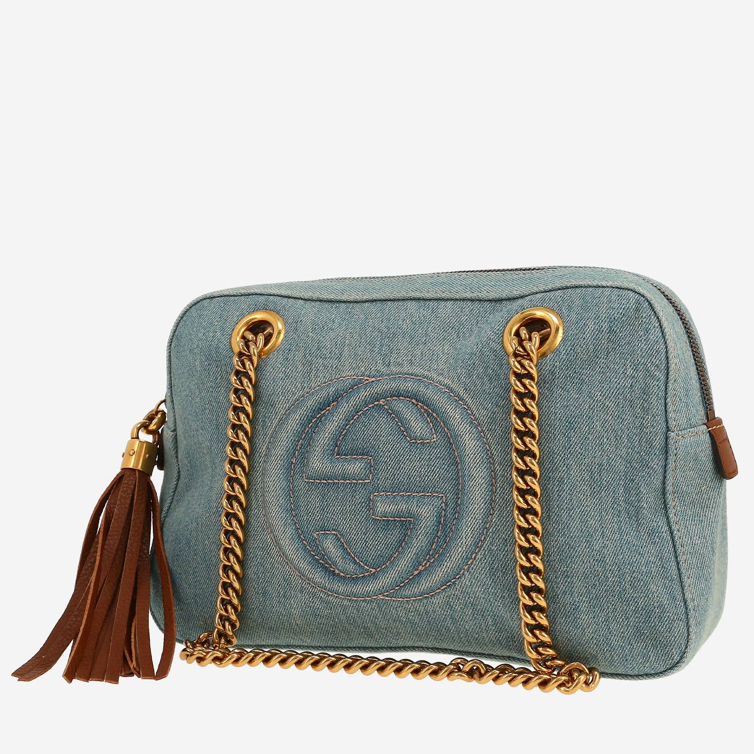 Borsa Gucci  Soho Disco in tela denim blu
