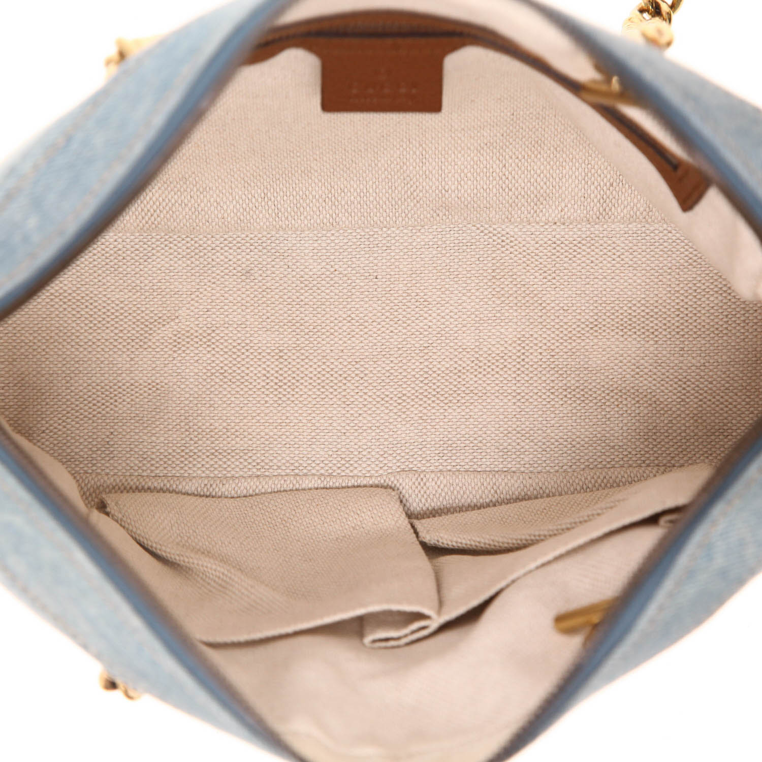 Gucci  Soho Disco handbag  in blue denim canvas - Detail D3