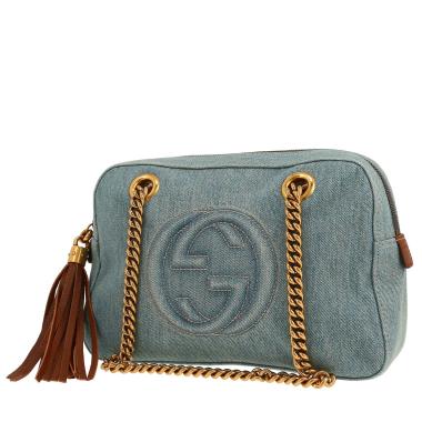 Sac à main Gucci  Soho Disco en toile denim bleue
