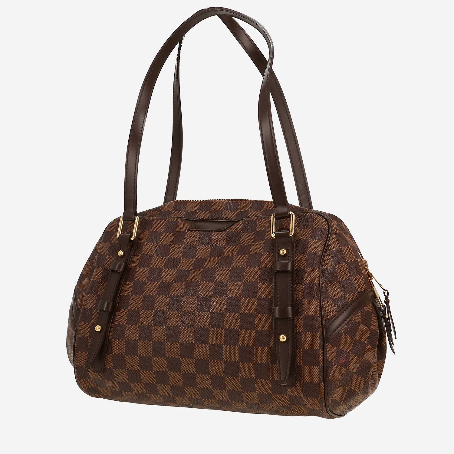Louis Vuitton  Rivington handbag  in ebene damier canvas  and brown