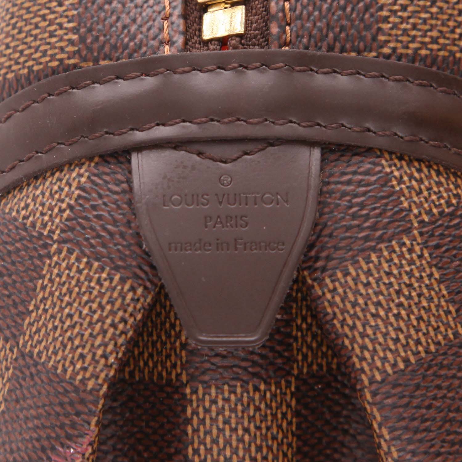 Louis Vuitton  Rivington handbag  in ebene damier canvas  and brown - Detail D2