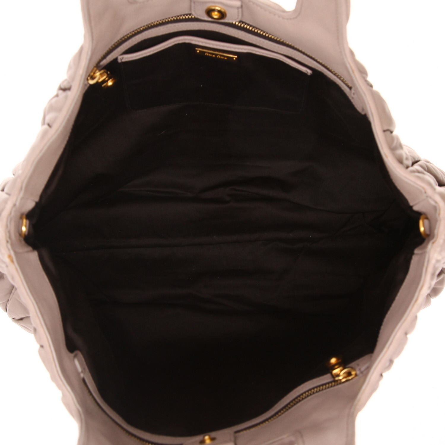 Miu Miu   handbag  in taupe quilted leather - Detail D3