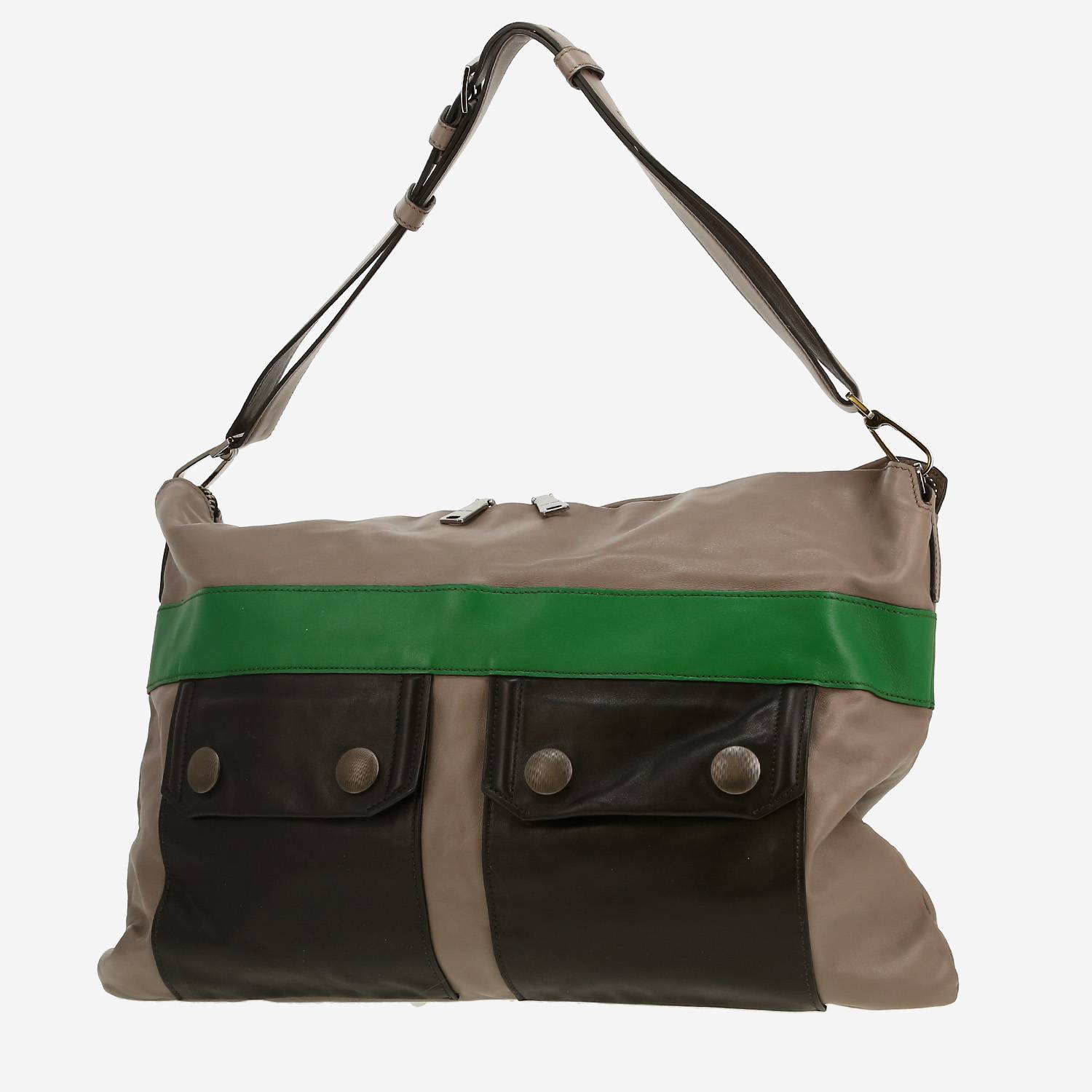 Miu Miu   handbag  in grey, black and green leather