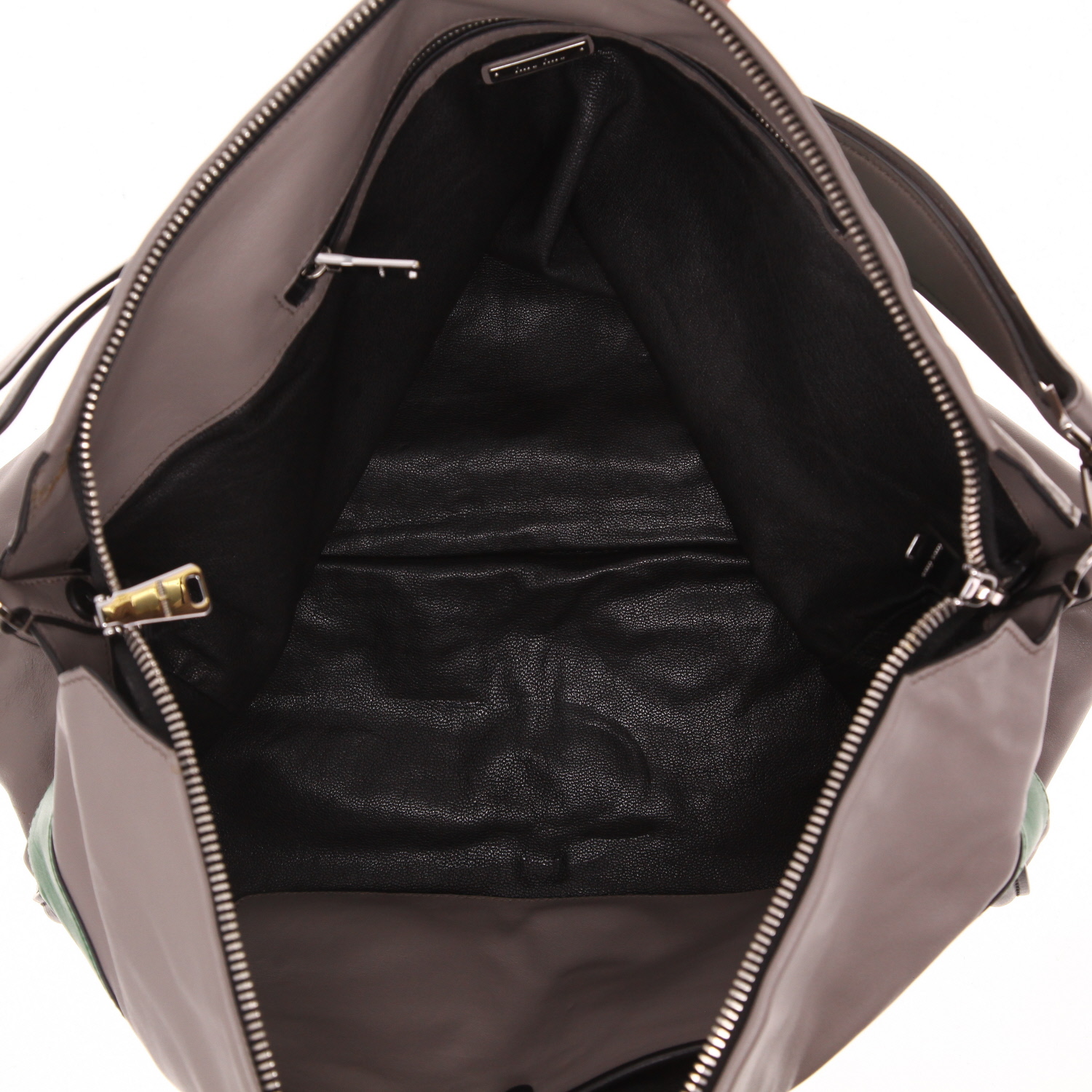 Borsa Miu Miu   in pelle grigia nera e verde - Detail D3