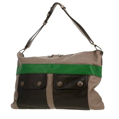 Sac à main Miu Miu   en cuir gris noir et vert