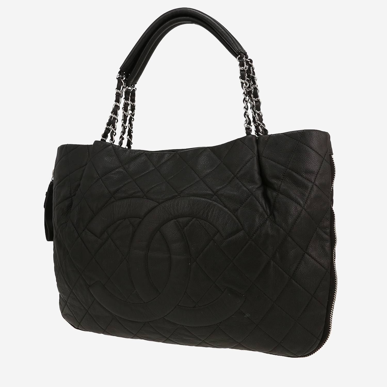 Sac cabas Chanel  Grand Shopping en cuir grainé matelassé noir