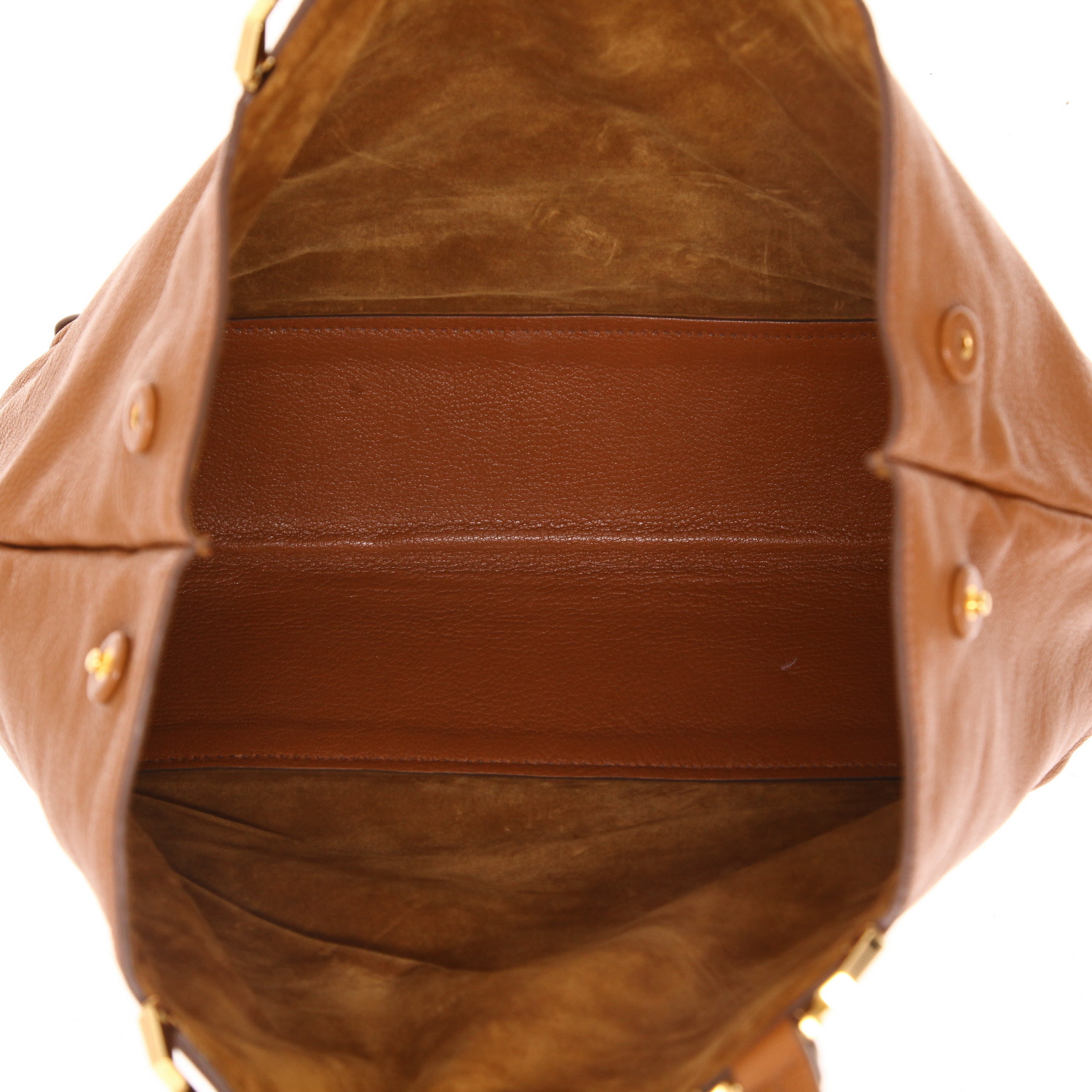 Miu Miu   shopping bag  in brown leather - Detail D3
