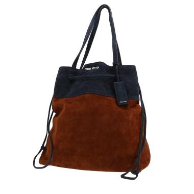 Miu Miu   handbag  in blue and brown Veau velours