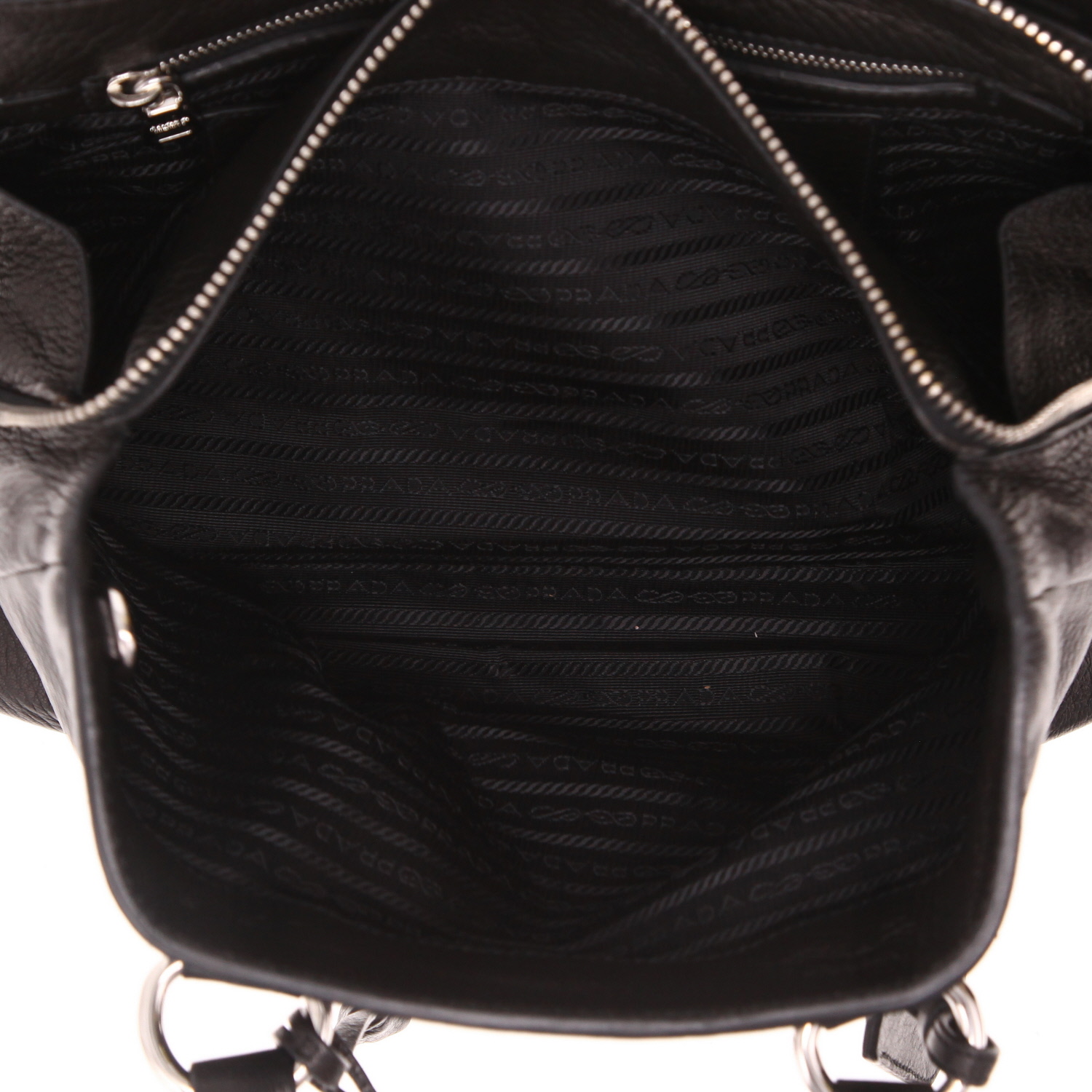 Borsa Prada  Vitello in pelle martellata nera - Detail D5