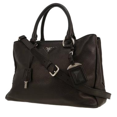 Sac à main Prada  Vitello en cuir grainé noir