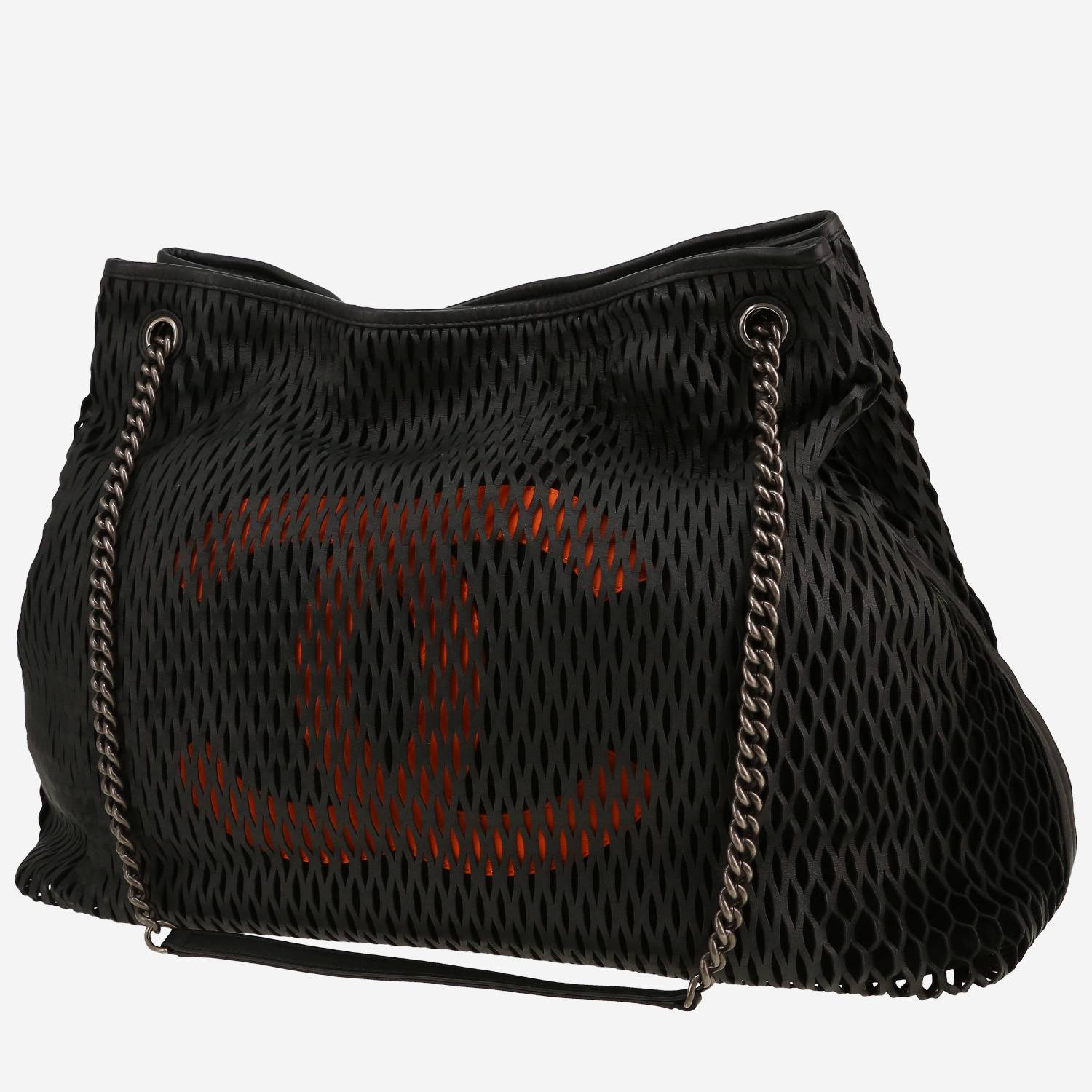Sac à main Chanel  en cuir perforé noir