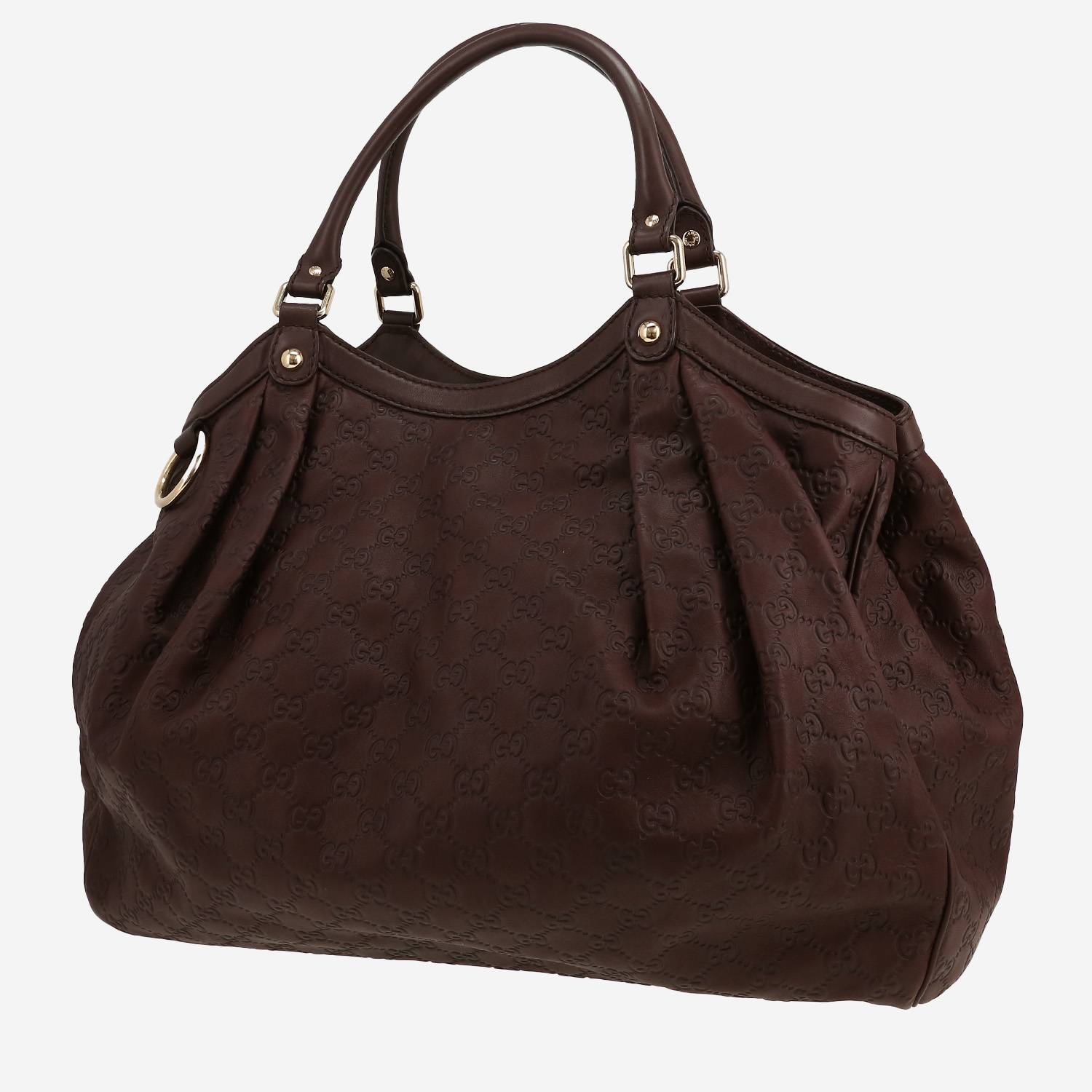 Bolso de mano Gucci  Sukey en cuero Monogram marrón