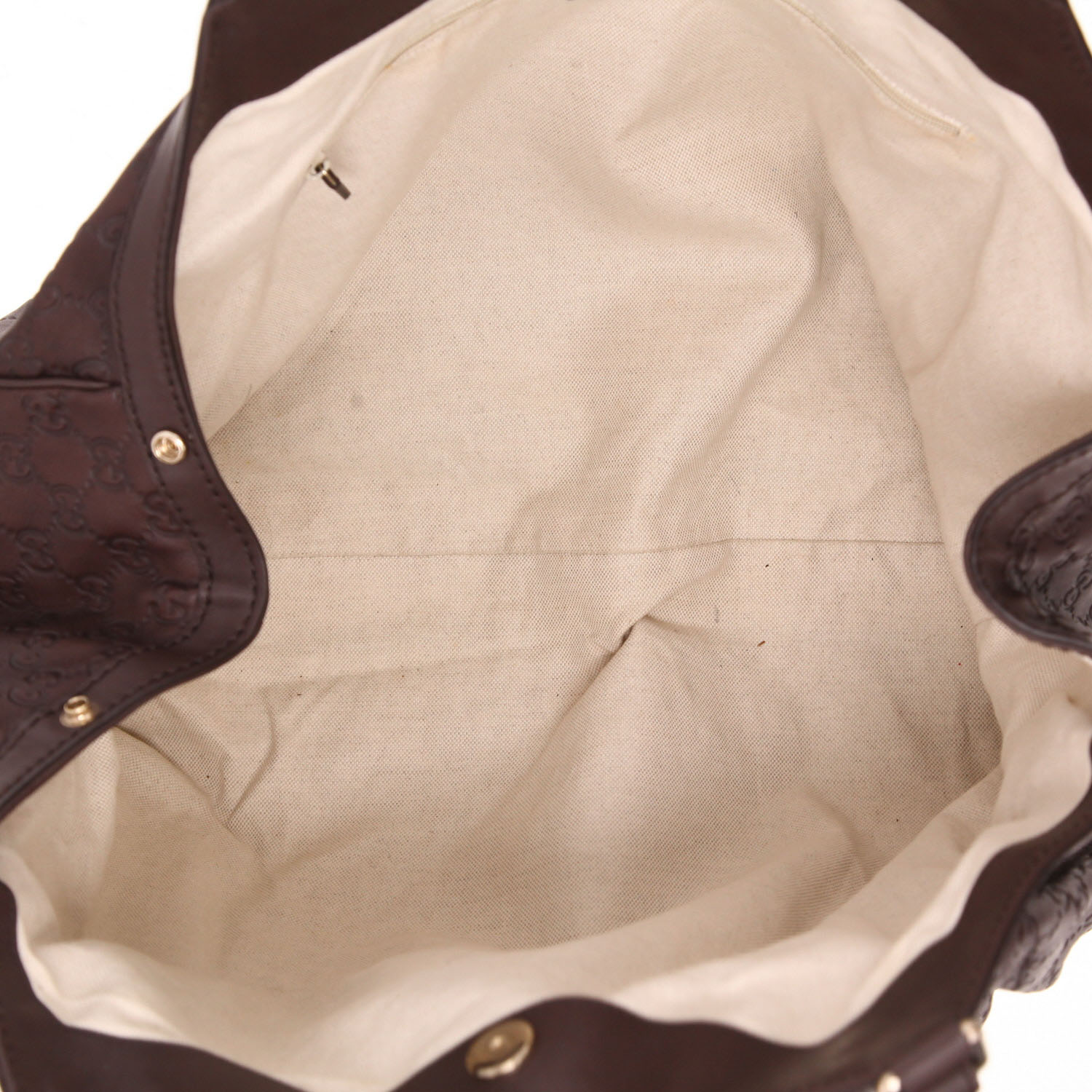 Bolso de mano Gucci  Sukey en cuero Monogram marrón - Detail D3