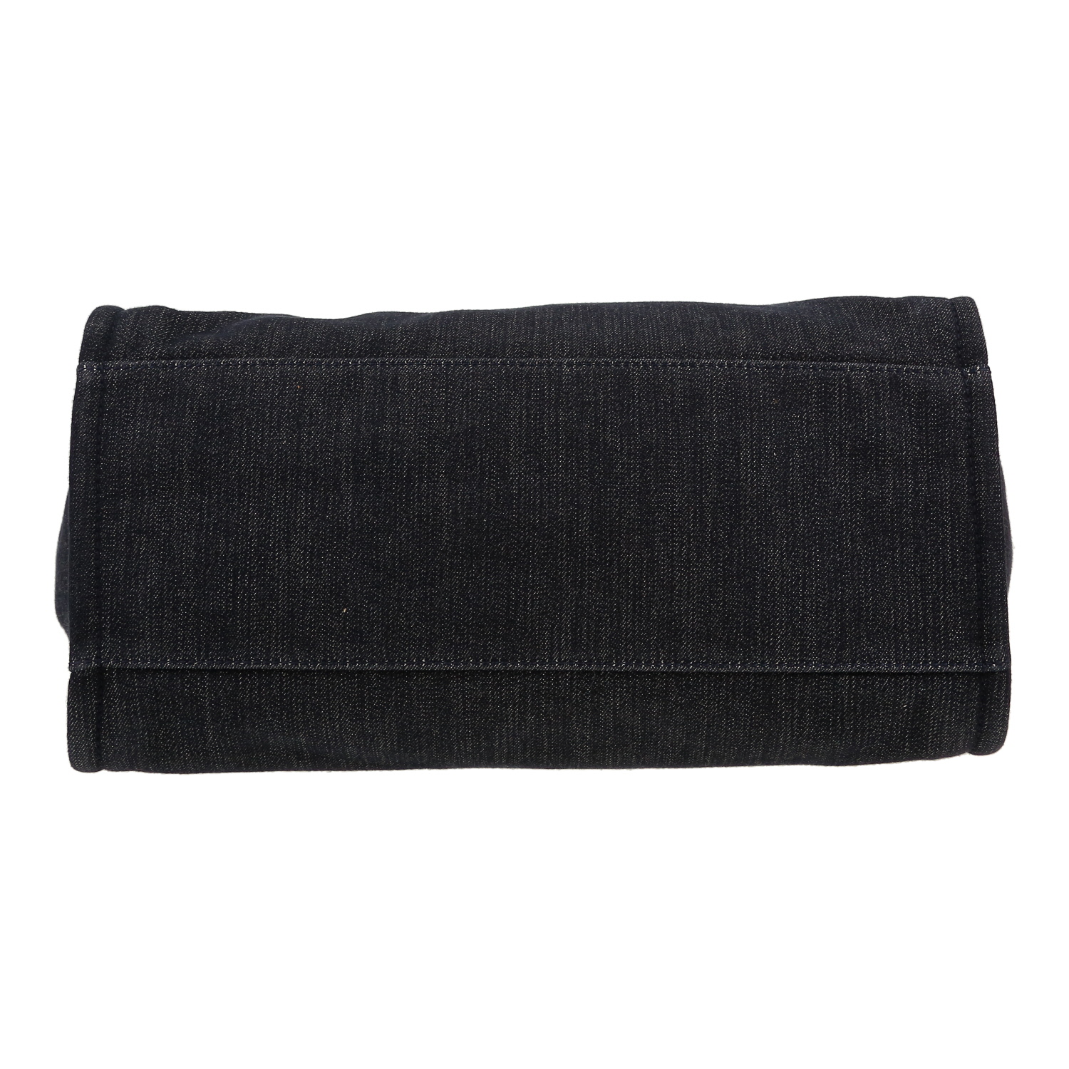 Shopping bag Chanel  Deauville in tela blu marino e pelle blu marino - Detail D1