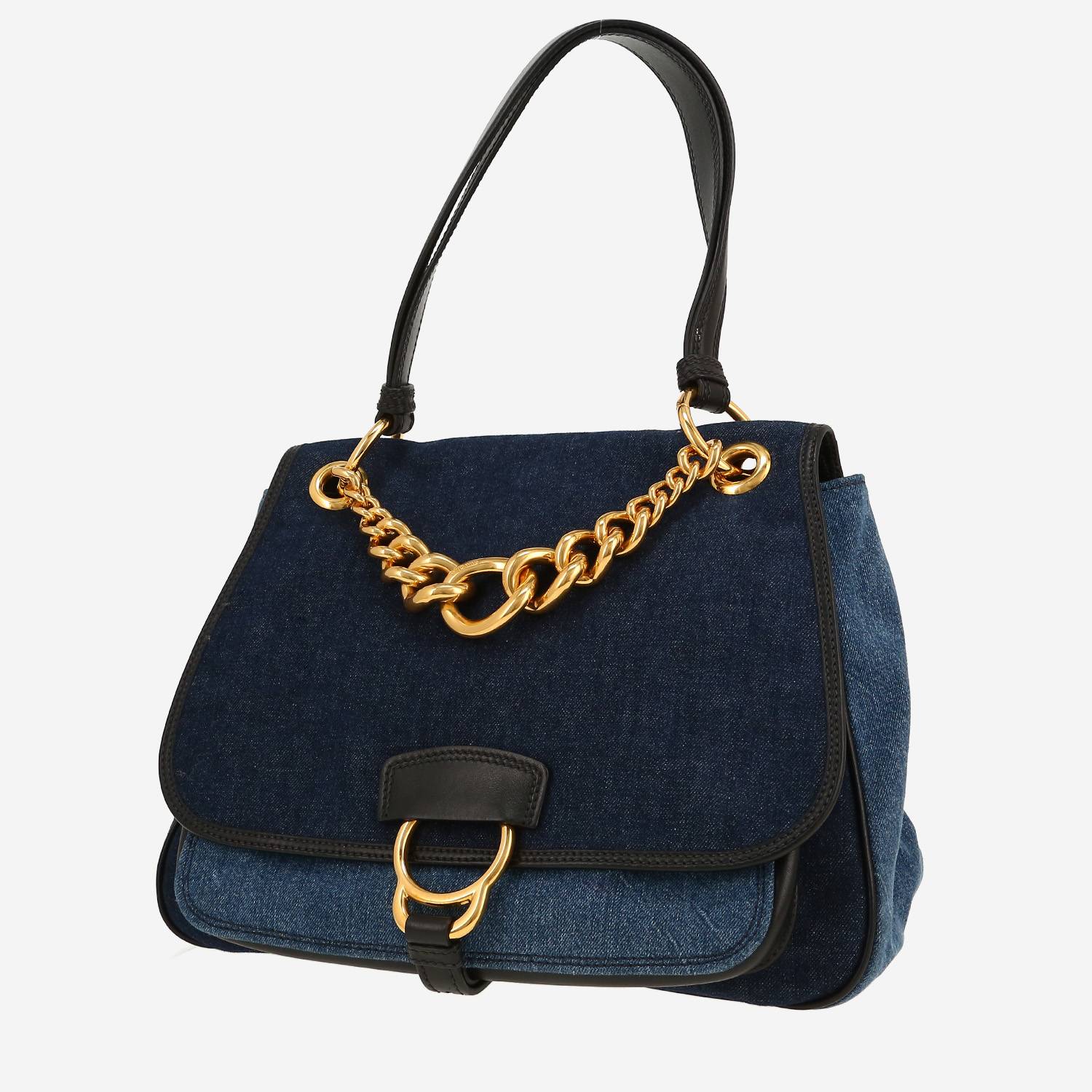 Bolso de mano Miu Miu   en denim azul y cuero azul marino