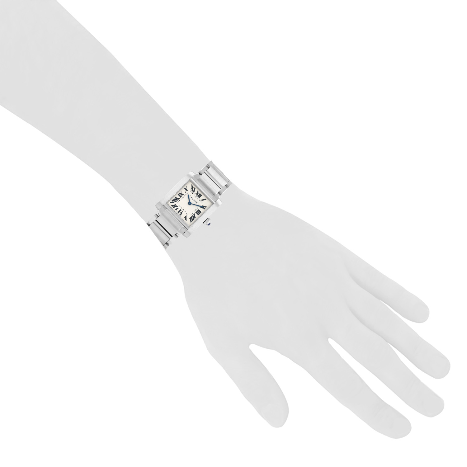 Cartier Tank Française  in stainless steel Ref: Cartier - 3751  Circa 2021 - Detail D1