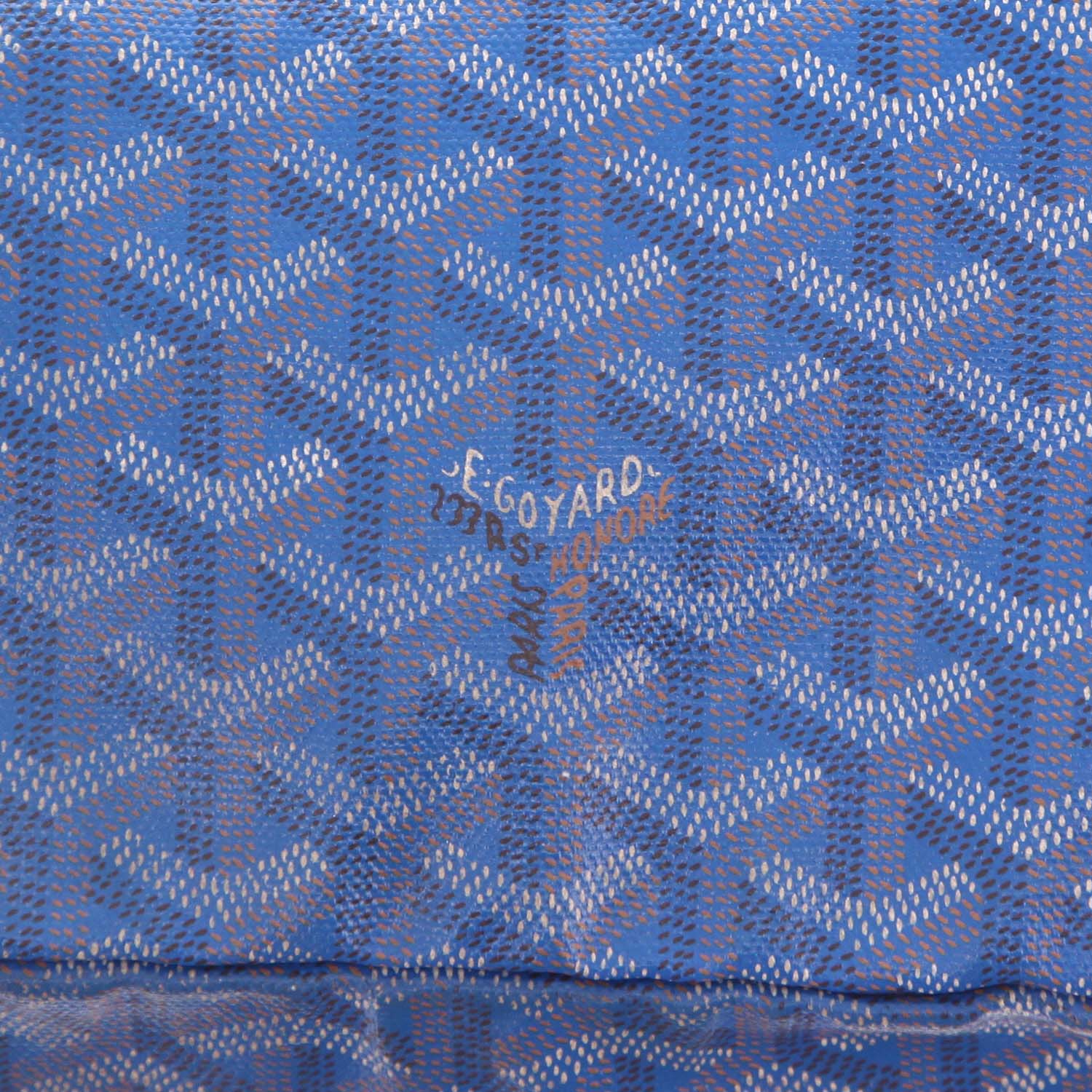 Shopping bag Goyard  Saint-Louis in tela Goyardine blu e pelle blu - Detail D2