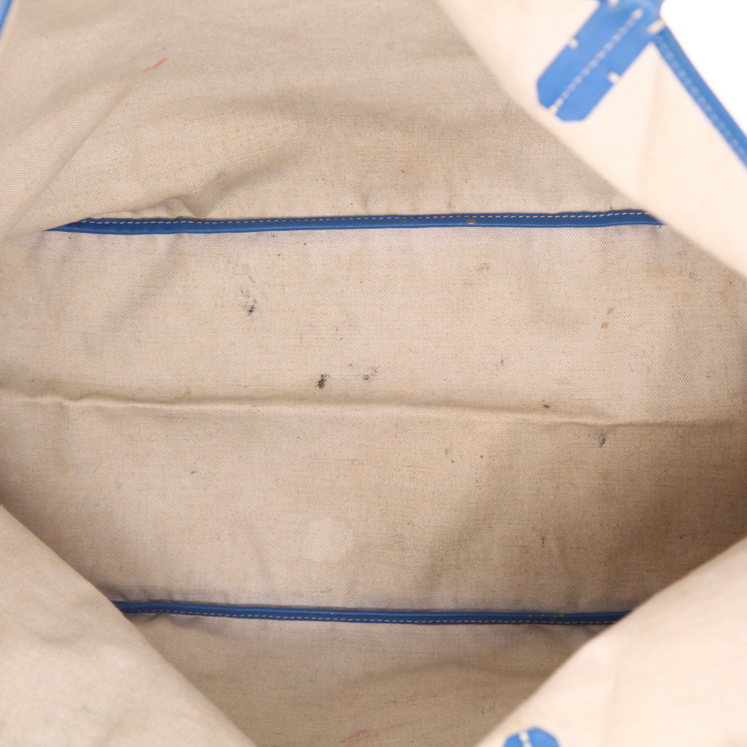 Sac cabas Goyard  Saint-Louis en toile Goyardine bleue et cuir bleu - Detail D3