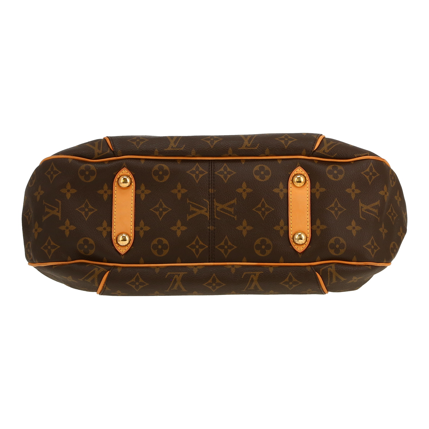 Sac à main Louis Vuitton  Galliera en toile monogram marron et cuir naturel - Detail D1