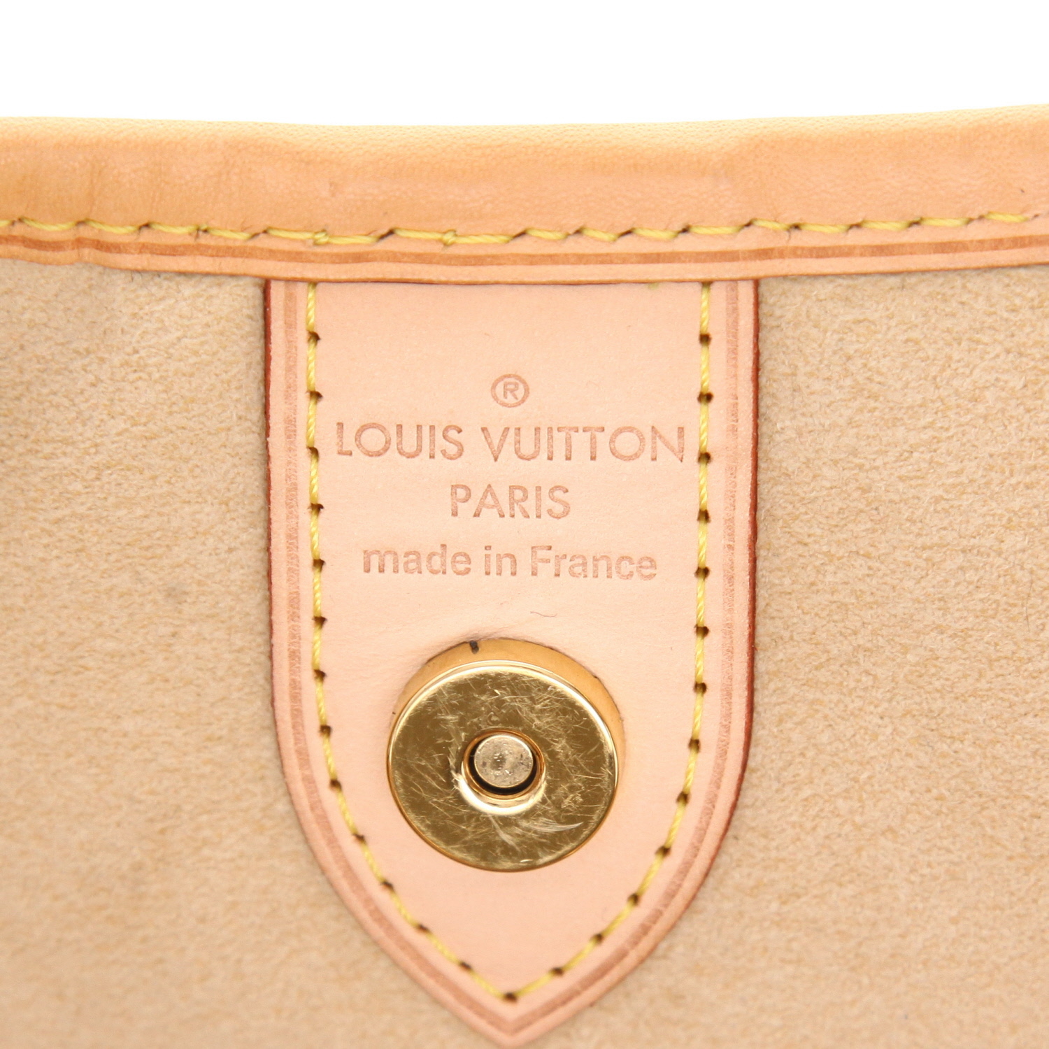 Sac à main Louis Vuitton  Galliera en toile monogram marron et cuir naturel - Detail D2