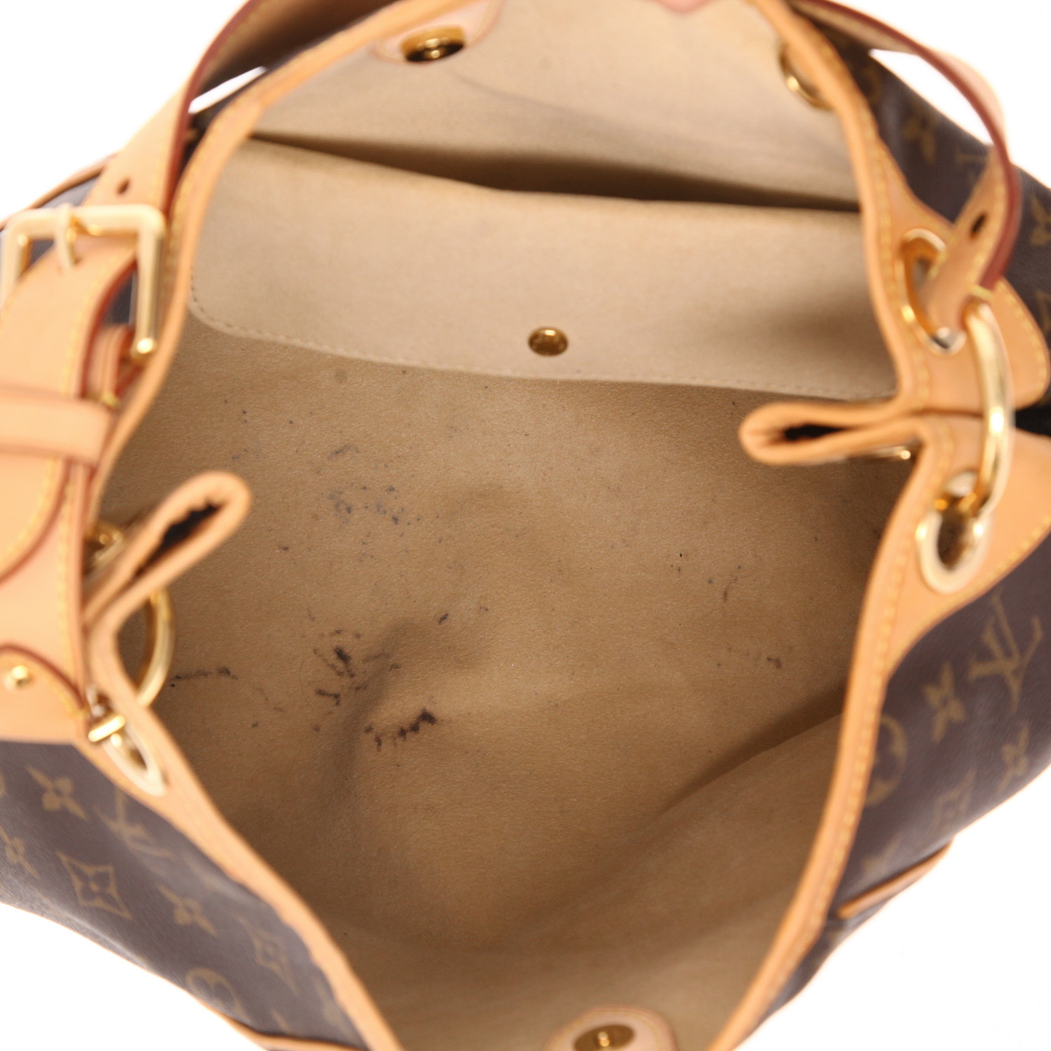 Louis Vuitton  Galliera handbag  in brown monogram canvas  and natural leather - Detail D3