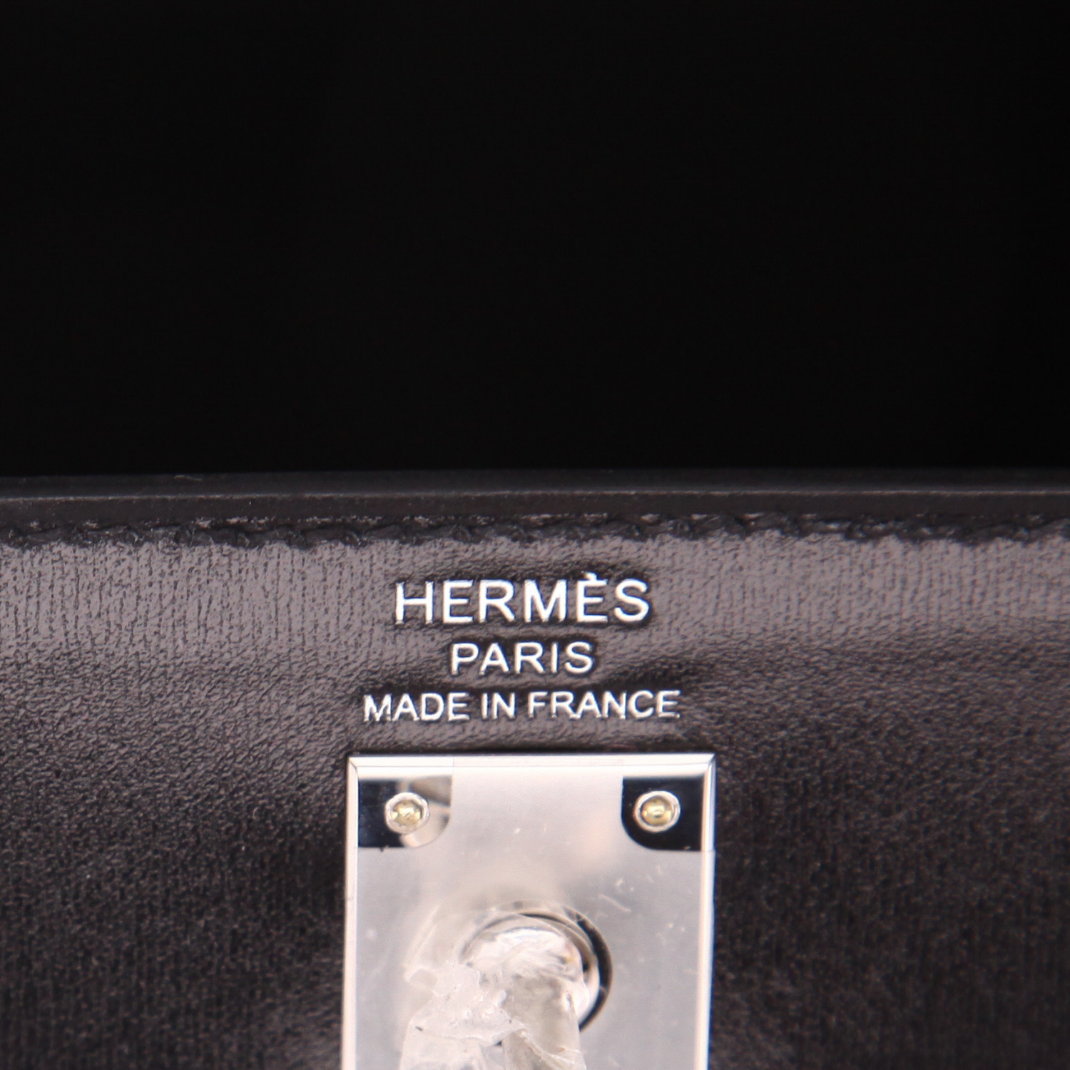 Borsa Hermès  Kelly 25 cm in pelle box nera - Detail D2